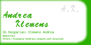 andrea klemens business card